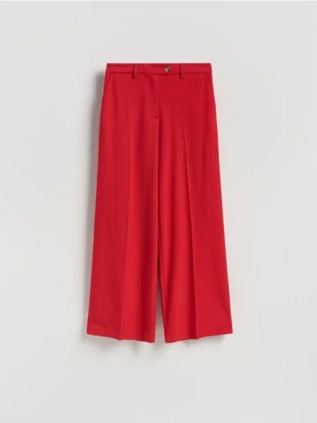 Reserved Pantaloni eleganți cu dungă presată din amestec de roșu