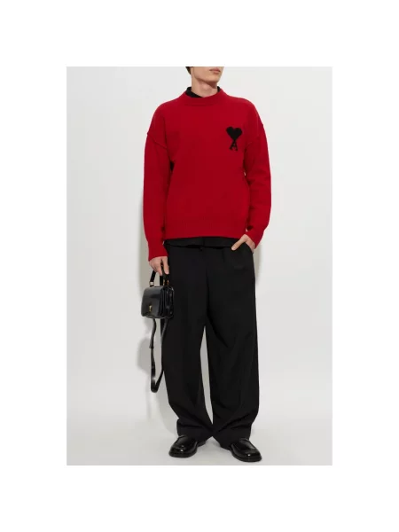 Sweter Ami Paris wełniany czerwony