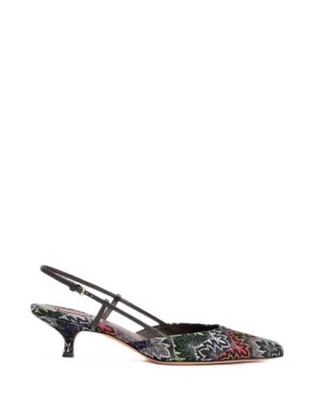 Pantofi cu toc Missoni slingback negru