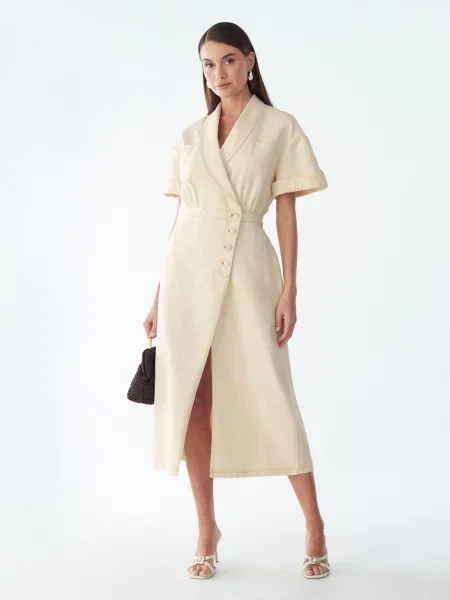 Willa Rochie tip bluză Sil bej / natural / coajă de ou alb