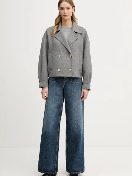 Palton Tommy Hilfiger de lână gri