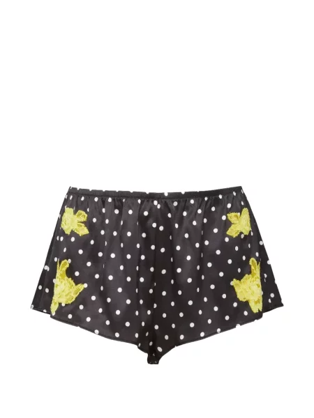 Pantaloni scurți Fleur Du Mal cu model floral cu aplicații negru