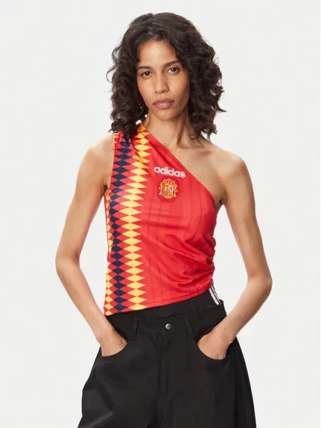Adidas Originals crop top pentru femei alb