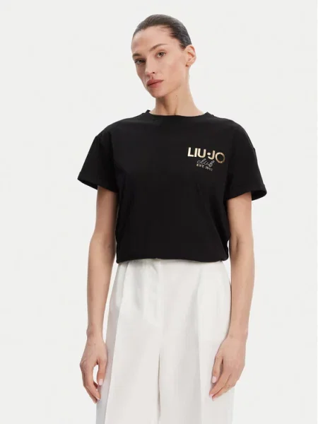 Liu Jo Marškinėliai Relaxed Fit juoda