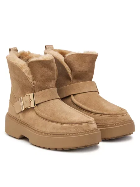 Hótaposó Tommy Hilfiger Th Buckle Shearling Snow Boot bézs