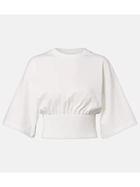 Top Sportmax din jerseu alb