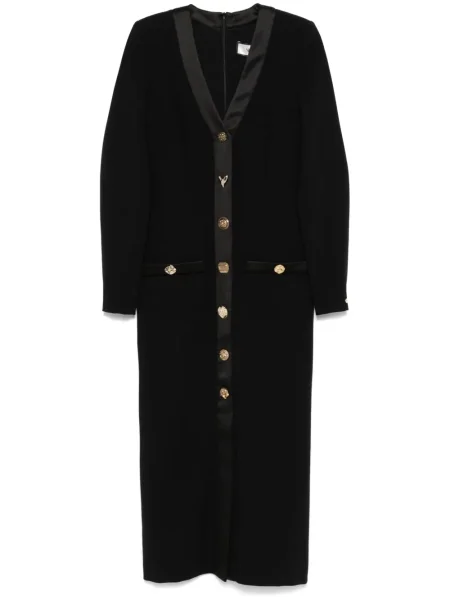 Rochie midi Nissa cu decolteu în V până la genunchi de costum negru