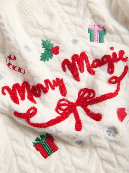 Reserved Різдвяний светр кремовий 