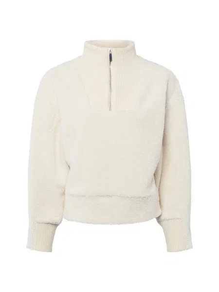 Opus Sweter Typu Troyer Z Pluszowego Materiału Gick beige biały