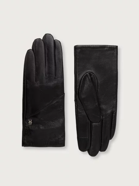Tommy Hilfiger Mănuși de piele TH Elevated Chic negru