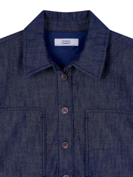 Rochie din denim Studio Tomboy fără mâneci de costum albastru