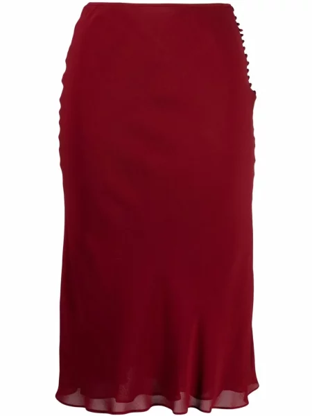 Sukně Christian Dior Pre-owned s volány červené