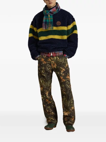 Șosete Polo Ralph Lauren cu broderie în carouri de flanelă verde