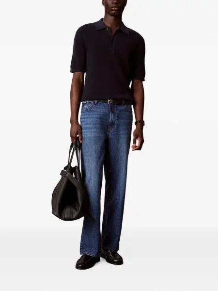 Πλεκτό polo Calvin Klein μπλε
