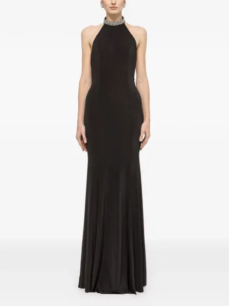 Rochie maxi Nissa cu spatele deschis de costum negru