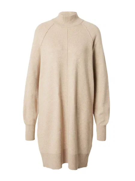 VERO MODA Úpletové šaty VMGOLD LINK melír béžový
