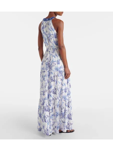 Rochie maxi Melissa Odabash cu mărgele alb