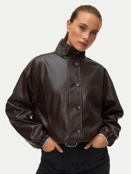 VERO MODA Prechodná bunda VMPOLLY čokoládová hnedá