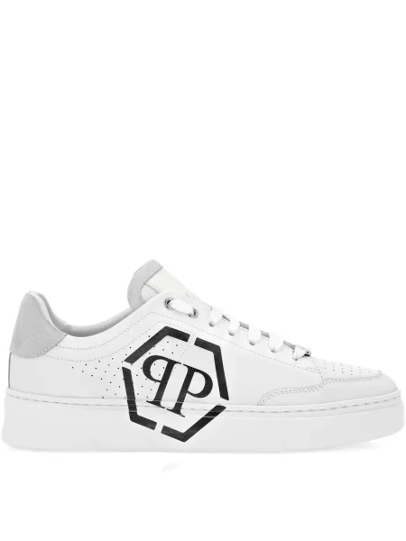 Sneakerși Philipp Plein din piele alb