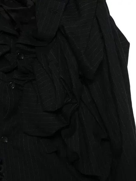 Ριγέ μπλέιζερ Comme Des Garçons με βολάν γκρι