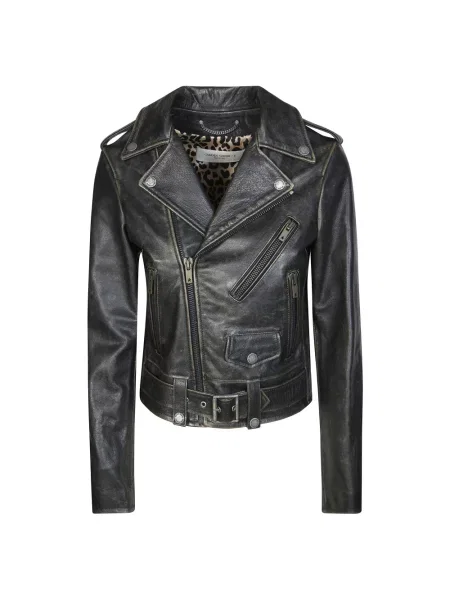 Kurtka skórzana Golden Goose czarna