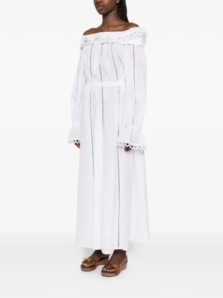 Sukienka maxi Les Filles D'eva koronkowa biała