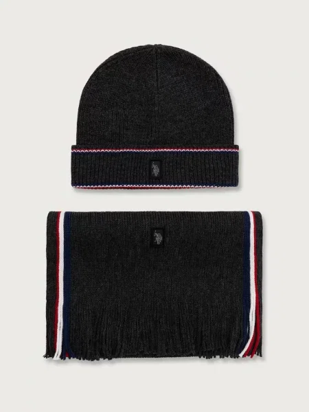 Căciulă U.s. Polo Assn. cu dungi gri