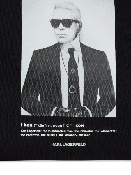 Geantă Karl Lagerfeld cu imagine negru