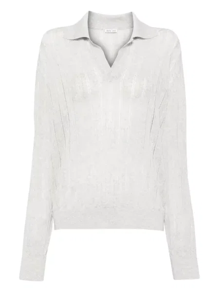 Top Recto tricotate transparente gri