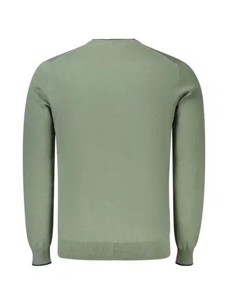 Pulover North Sails cu broderie cu decolteu rotund verde