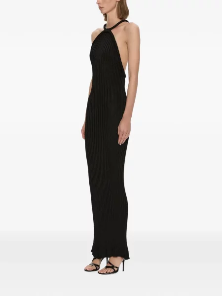 Rochie maxi Christopher Esber cu gât halter negru