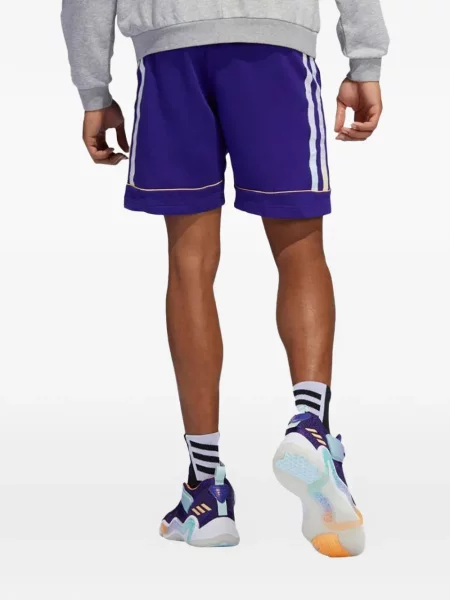 Tricou polo Adidas cu dungi alergare cu autograf negru