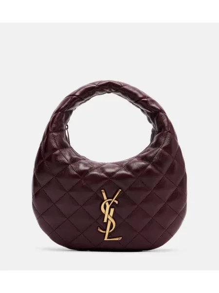 Matlasat top Saint Laurent din piele bordo
