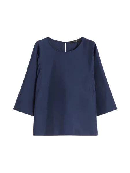 Jedwabna bluzka Weekend Max Mara niebieska