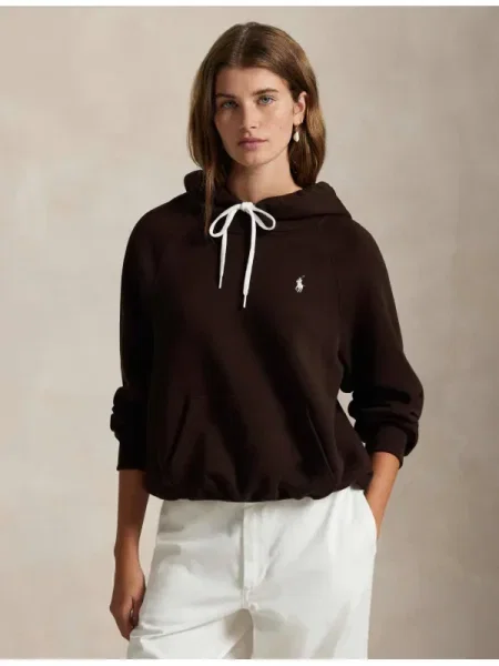 Polo Ralph Lauren hanorac cu glugă pentru femei maro