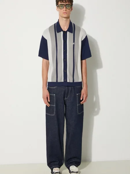 Трикотажный ошейниковый свитер Awake Ny серый