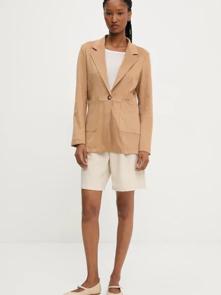 Піджак Answear Lab однобортний однотонна бежевий