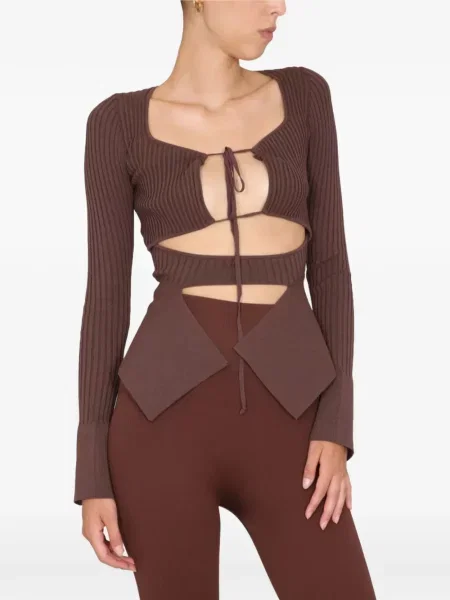 Top Andreadamo wiązany brązowy