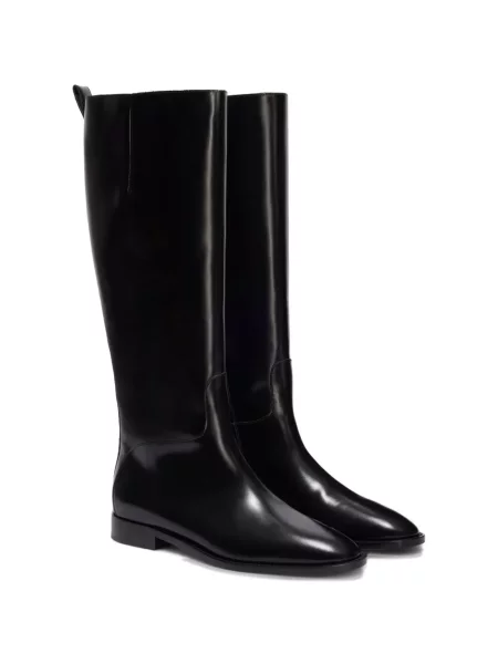 Кожени ботуши Jil Sander черно