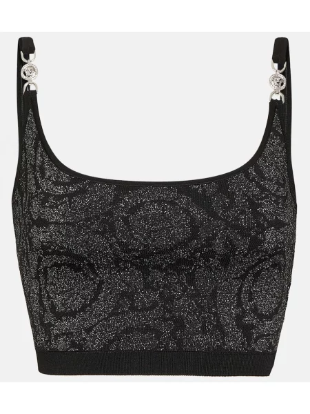 Cropp top Versace tricotate negru