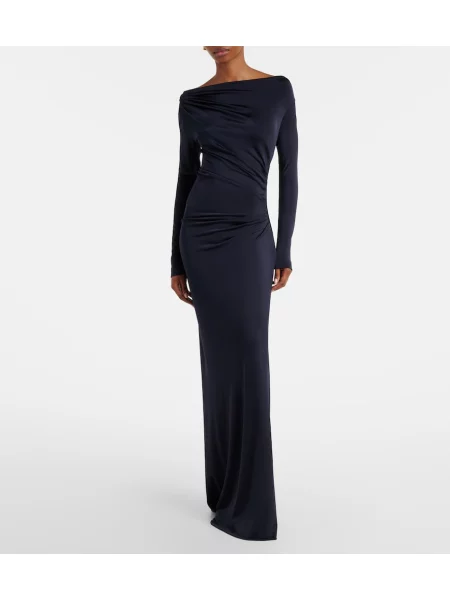 Rochie maxi Victoria Beckham din jerseu albastru