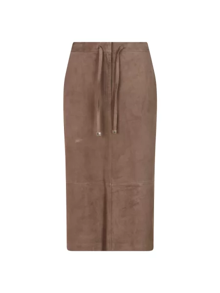 Spódnica skórzana Max Mara brązowa