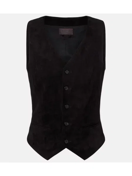 Vestă Stouls din piele de căprioară negru