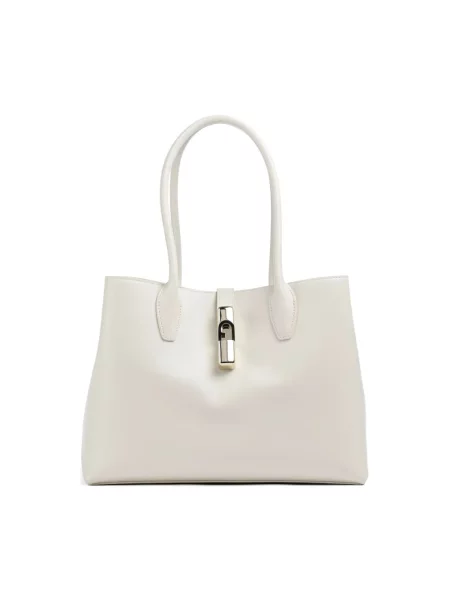 Shopperka Furla skórzana biała