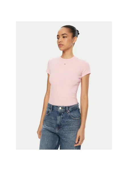 Tommy Jeans Póló Essential rózsaszín