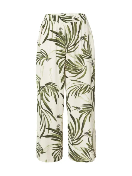 ZABAIONE Nohavice zelená / kiwi / tmavozelená biela