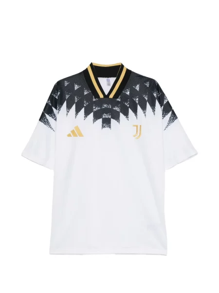 Hímzett kötött galléros póló Adidas fekete