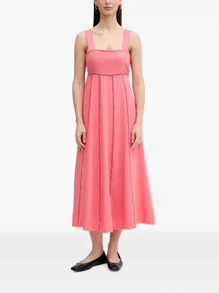 Rochie midi Dkny cu funde roz