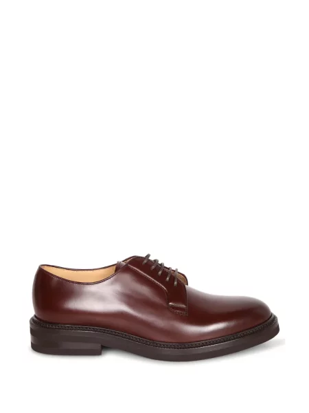 Pantofi derby Brunello Cucinelli cu șireturi din piele maro