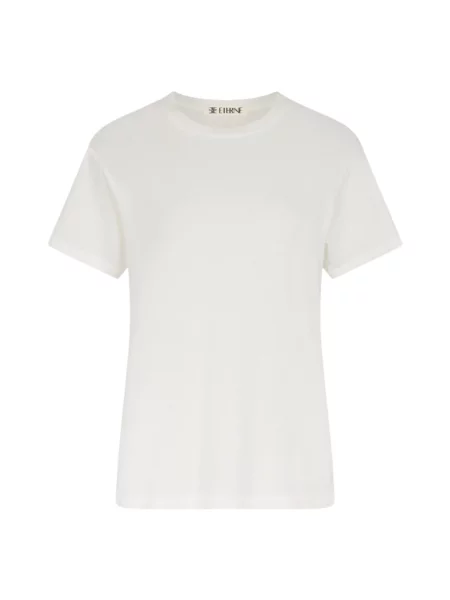 Krótka koszulka Eterne z krótkim rękawem biała